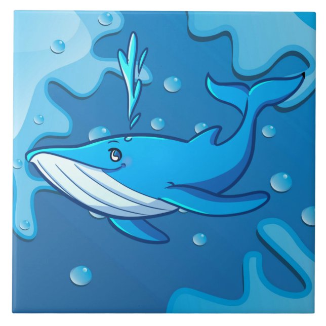 Söt strandvalsdeka kakelplatta (Framsidan)