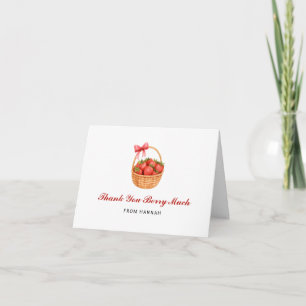 Söt Strawberry Flicka Barnkalas Berry Mycket Tack Kort