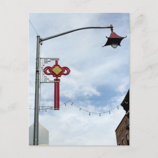 Söt Street Lanterns Chinatown in NYC Postcard Vykort (Framsida)