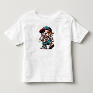 Söt Streetwear Bulldog Papegoj Pojkar T Shirt