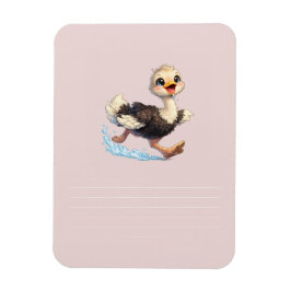 Söt Struts Glad Äventyr Illustration Magnet