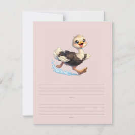 Söt Struts Glad Äventyr Illustration OSA Kort