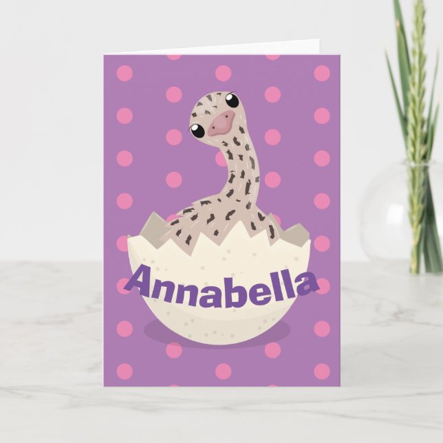 Söt strutsbaby i serieillustration av ägg kort (Framsida)