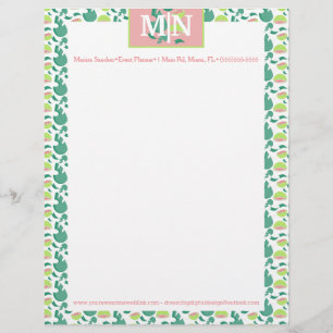 Söt Summer Guava Mönster och Greenery Brevhuvud