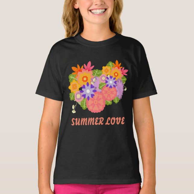 Söt Summer Kärlek Flower Bright Bloom Garden T Shirt (Framsida)