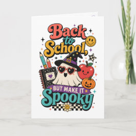 Söt Summerween-lärare Tillbaka till skolan Spöklik Kort