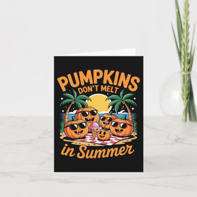 Söt Summerween-spöke Roligt Strand Halloween Kort (Framsida)