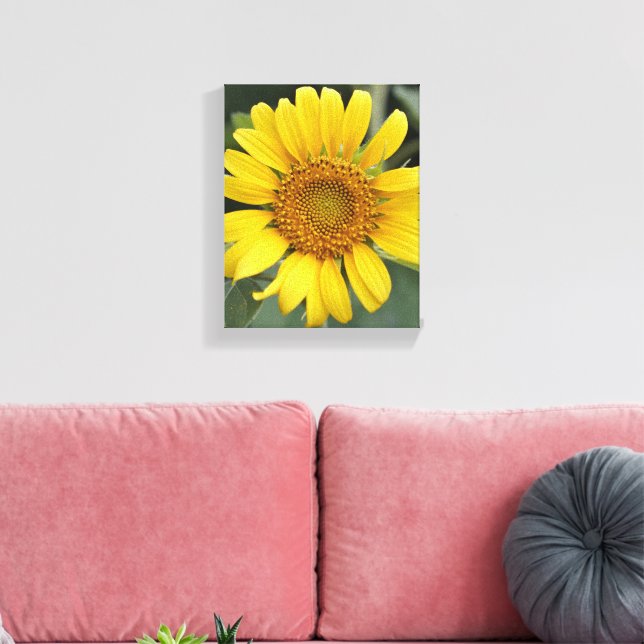 Söt Sunny Gult Solros 8" x 10" Canvastryck (Insitu (Vardagsrum))