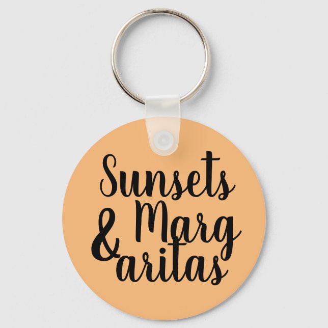 söt SUNSETS & MARGARITAS-brev | Nyckelring (Framsida)