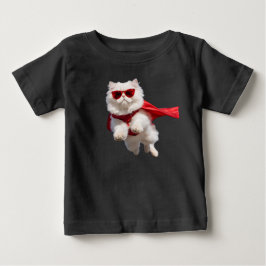 Söt superhjälte vit perserkat t shirt