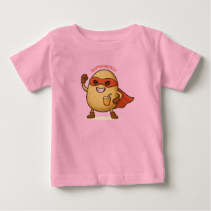 Söt superhjältepotatis tecknad grafik för bebisar t shirt