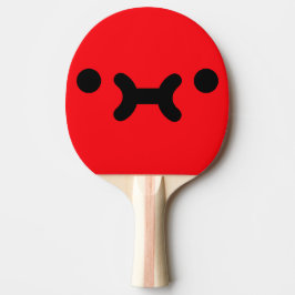 Söt sur face röd pingisracket