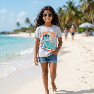 Söt Surfande Dinosaurie Sommarlov T Shirt