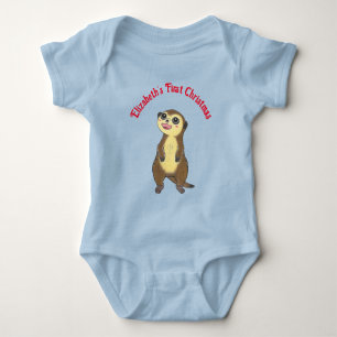 Söt Surikat Min Första Jul Baby Bodysuit  T Shirt