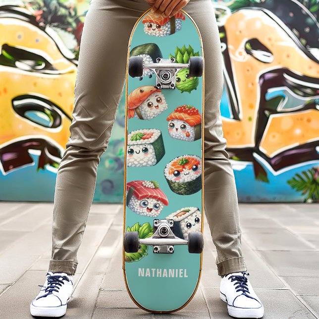 Söt Sushi Nigiri Wasabi Maki Roll Mini Skateboard Bräda 18,5 Cm (Skapare uppladdad)