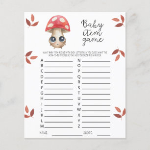 Söt svamp - Baby Item-spel. Baby Shower-spel