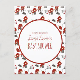 Söt Svamp  Baby Shower Trädgård Skog Tack Vykort