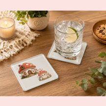 Söt svamp hus coaster | Whimsical Cottagecor