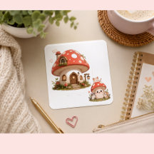 Söt Svamp Hus Klistermärke | Whimsical Cottagecor