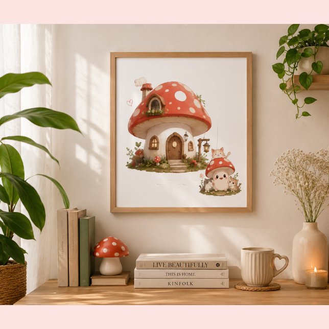 Söt svamp hus väggkonst affisch | Whimsical Co (Skapare uppladdad)