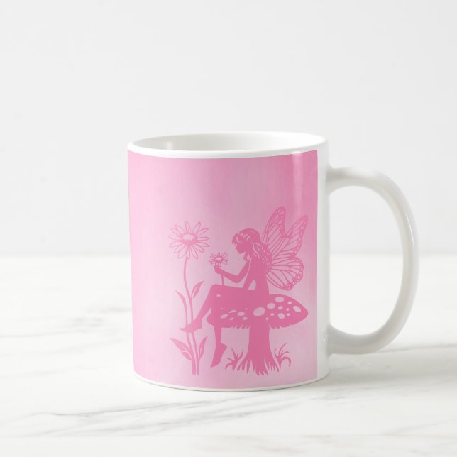 Söt svamp- och blomkruka med ängsälva kaffemugg (Höger)