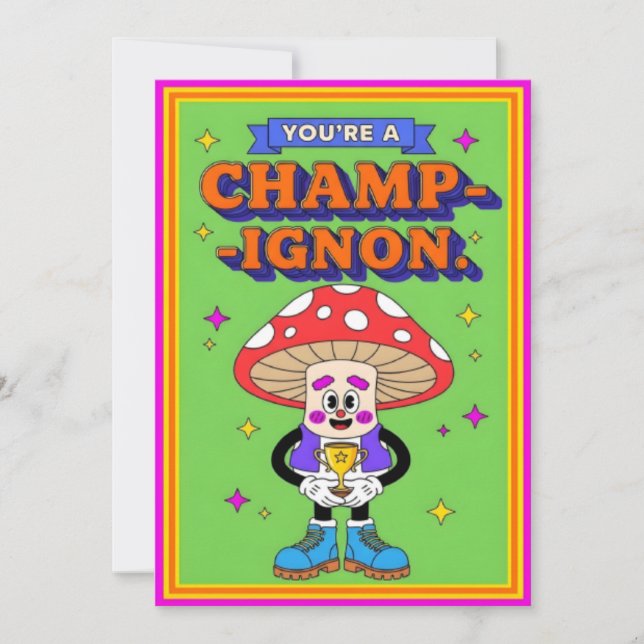 Söt Svamp Puns Du Är En Champinjon Rolig Grönsak Tack Kort (Framsida)