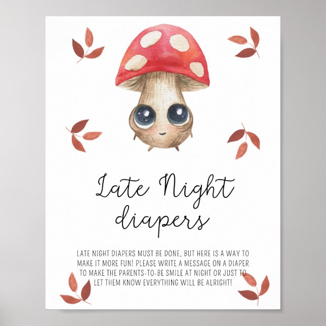 Söt svamp - Sängvätning blöjor Poster (Framsidan)