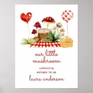 Söt Svamp Skogs Baby Shower Välkomstskylt Poster