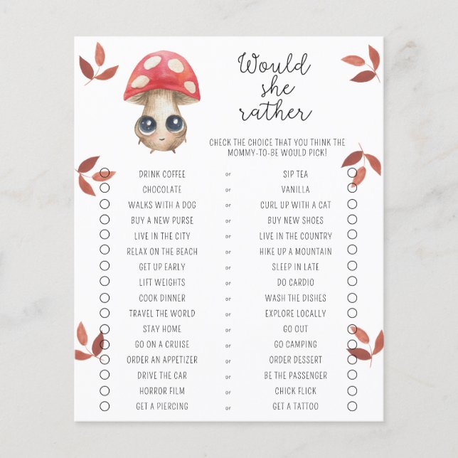 Söt svamp - Skulle hon hellre Babyshowerlek (Framsida)