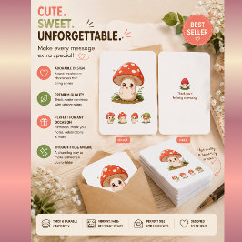 Söt svampkatt inbjudningskort – Kawaii Cottage