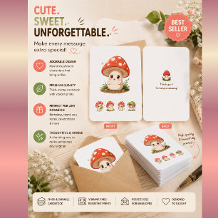 Söt svampkatt inbjudningskort – Kawaii Cottage