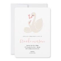 Söt Svan-babyskor - inbjudan