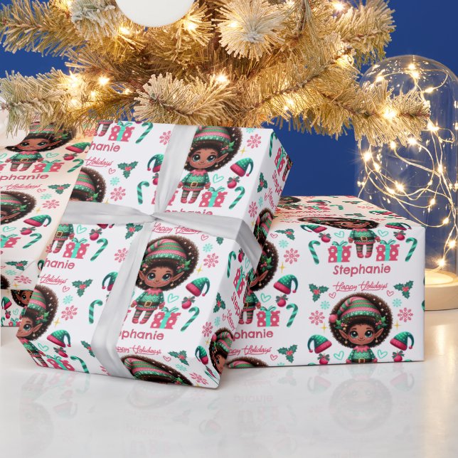 Söt svart älva flicka jul presentpapper (Helgdagar)
