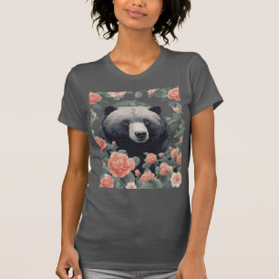 Söt svart björn från Alabama omgiven av kamelia T Shirt