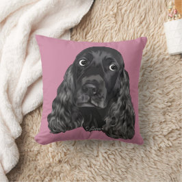 Söt svart Cocker Spaniel hund Kudde