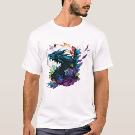 Söt Svart Drakon T Shirt