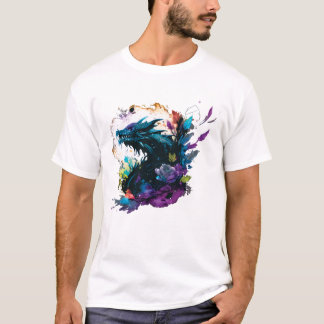 Söt Svart Drakon T Shirt