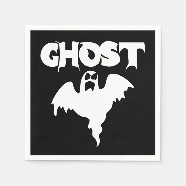 Söt Svart Ghost Halloween Pappersservett (Framsidan)