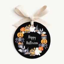 Söt Svart Glad Halloween-illustration