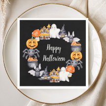 Söt Svart Glad Halloween-illustration Party