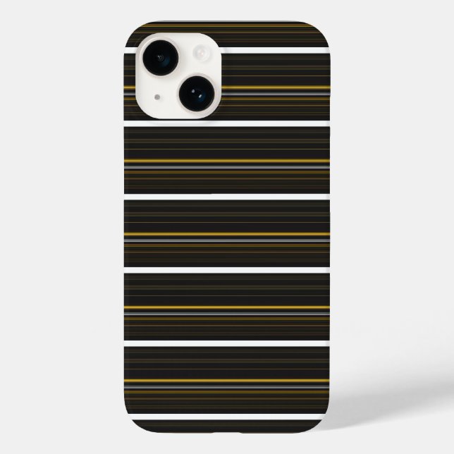 Söt svart gula ränder Case-Mate iPhone fodral (Baksida)