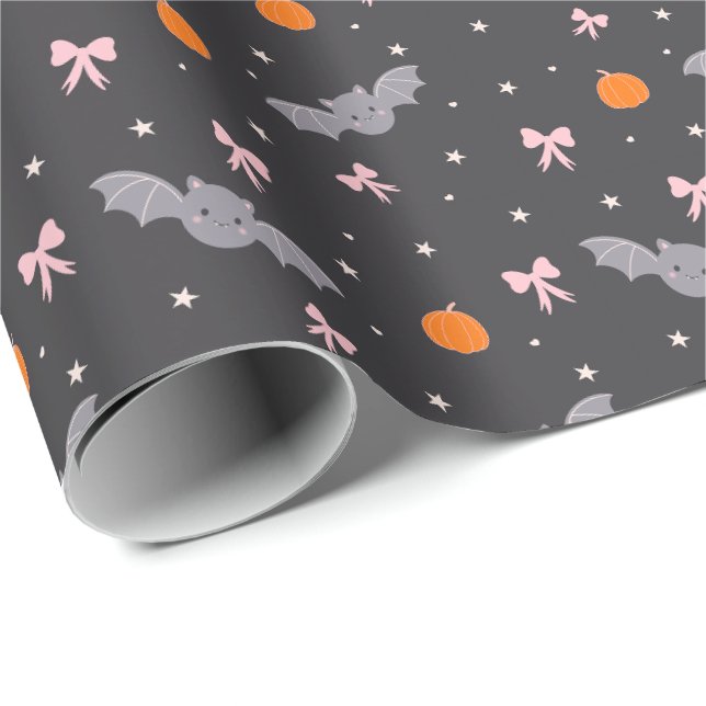 Söt svart Halloween-fladdermus-mönstrad presentpap Presentpapper (Rullad Hörn)