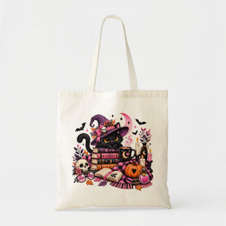 Söt svart Halloween-katt Totebag Tygkasse