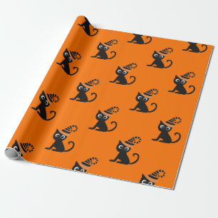 Söt Svart Häxa Katt Barn Halloween Present Presentpapper