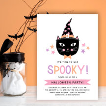 Söt Svart Häxa Katt Pastell Halloweenfest