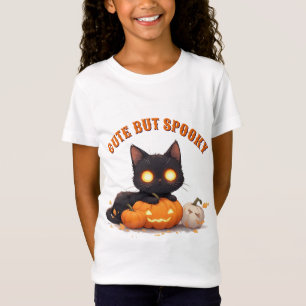 Söt Svart Katt Bus eller Buss Halloween 🎃 T Shirt