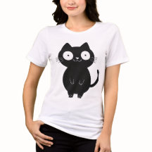 Söt Svart Katt Cute Enkel Tecknad Kattdesign
