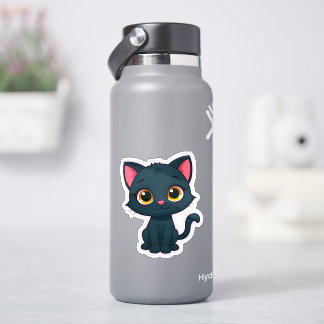 Söt svart katt dekal – Kawaii serie kattunge