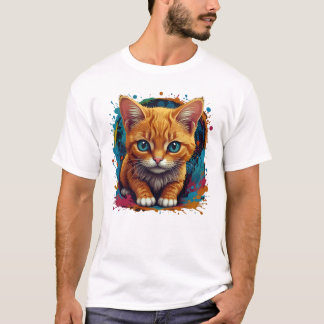 Söt svart katt estetisk design t-shirt