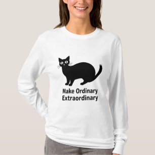Söt svart katt-grafik varje dag t shirt
